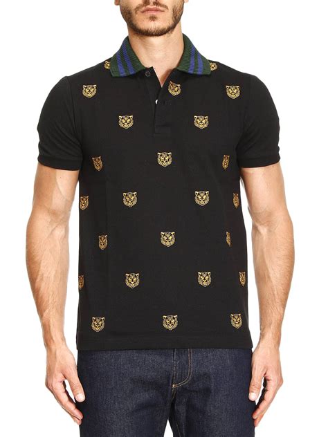 gucci sequin tiger t shirt|Gucci tiger embroidered polo shirt.